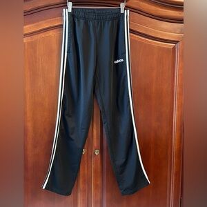 Adidas Black Joggers with Triple sideWhite Lime Accents